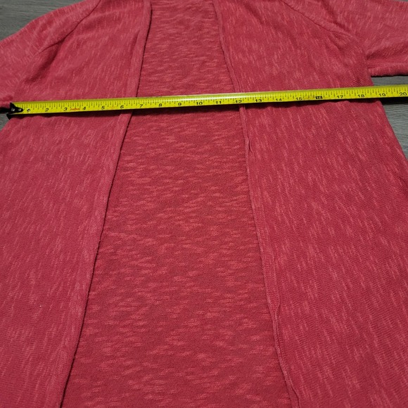 Eileen Fisher Linen Cotton Open Front Cardigan Coral Pink Short Sleeve Medium - Picture 6 of 6